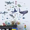 Watercolor Sharks Ocean Wall Stickers Ocean Animal Fish Marine Life Wall Sticker Baby Nursery Kids Room Play Room Decor