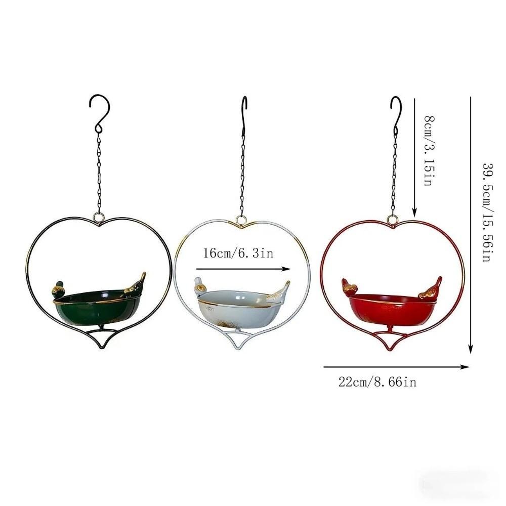 Heart Shape Hanging Bird Feeder Handcrafted Hummingbird Feeder Outdoor Bird Bath  Garden Decoration