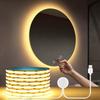 Double-tap Activated Vibration Sensor LED Mirror Light USB 5V COB LED Strip For Dressing Table Vanity Makeup Mirror Back Lamps