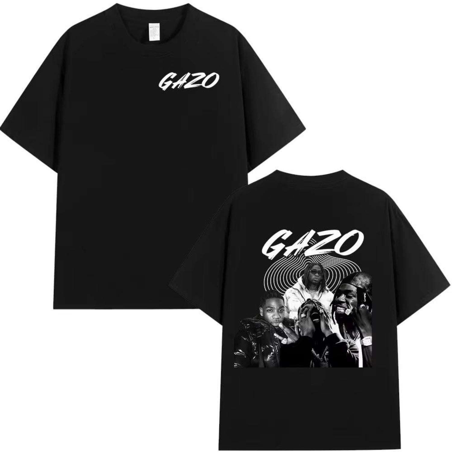 

Rapper Gazo Album Graphics 100Cotton Music Tshirt Men 2026 New Summer Hip Hop Unisex Ventilate Short Sleeve Shirt Fan Gifts S чёрный
