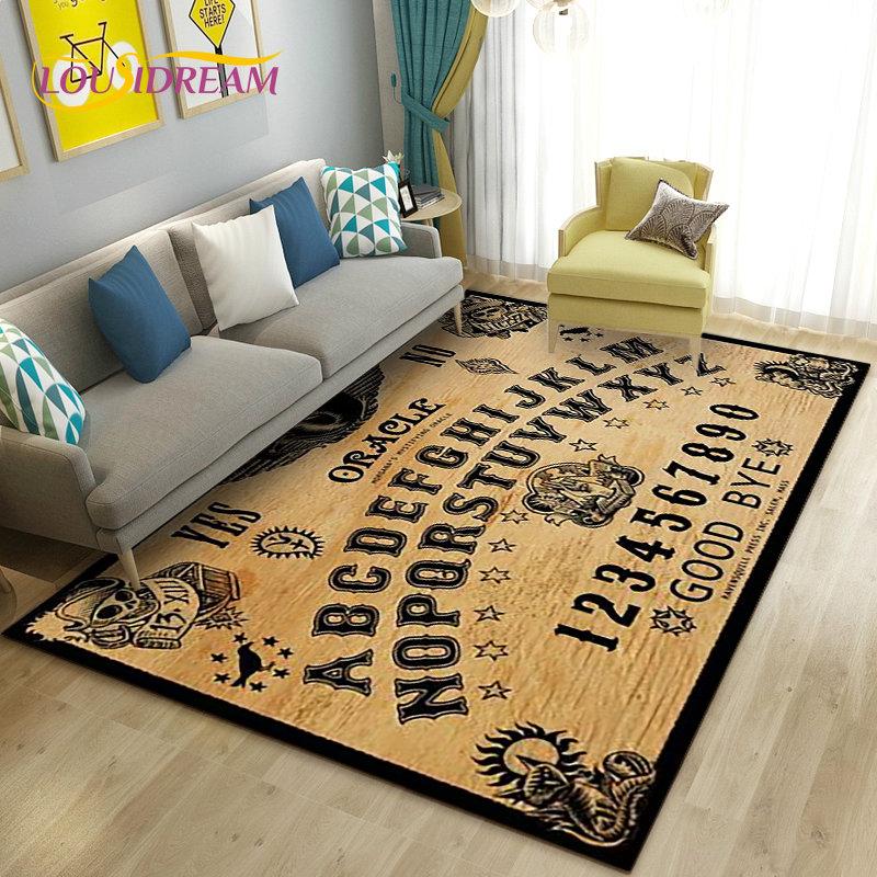 Ouija Tarot Witchcraft Gothic Area Rug,Carpet Rug for Living Room Bedroom Sofa Doormat Decoration,Kids Play Non-slip Floor Mat