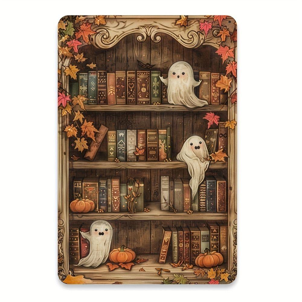 Witch Cat Forest Halloween Sign Metal Tin Sign 20x30 cm Wall Decor