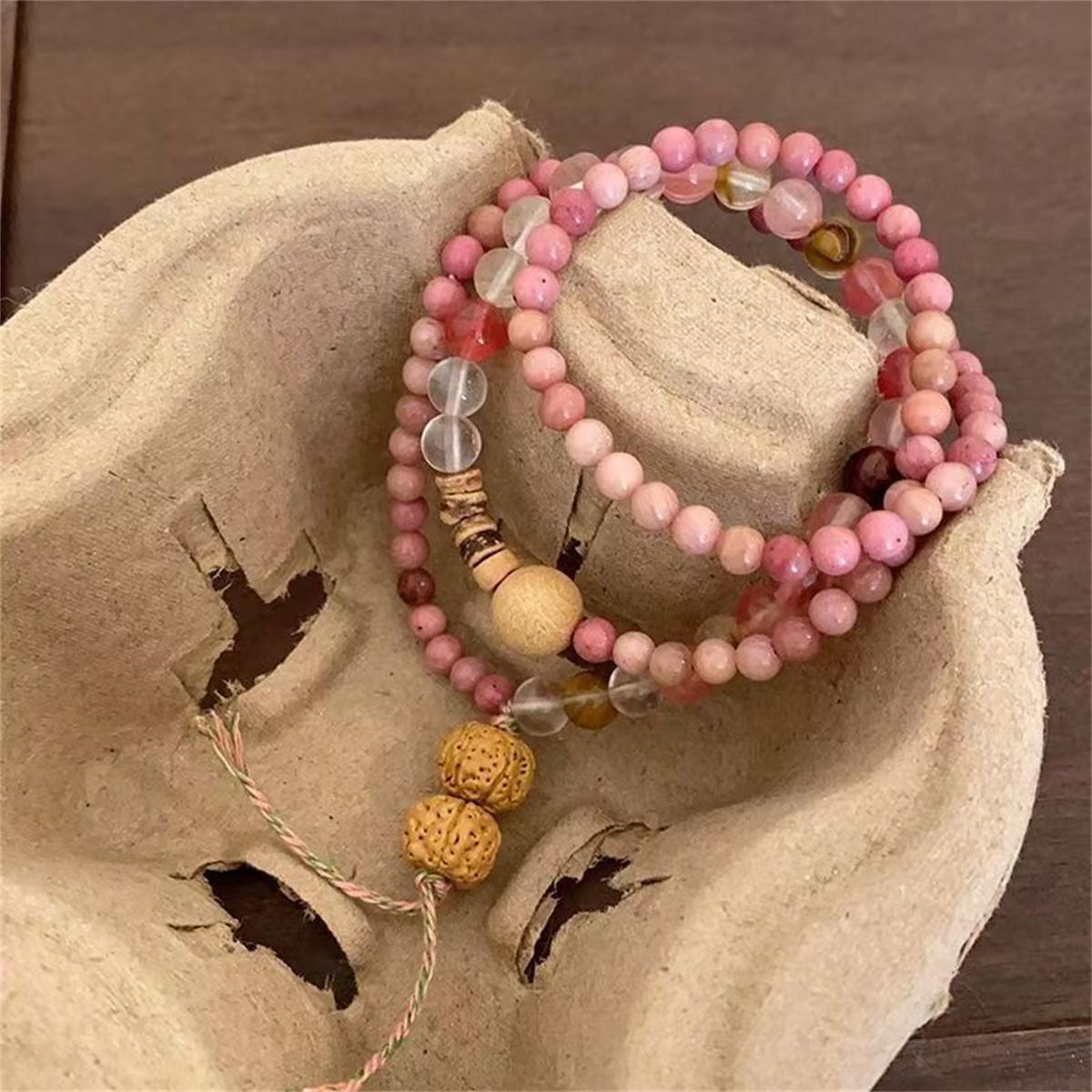 Fashion Pink Best Friend Style Beads Bracelet Collocation Texture Women Men Fashion Bead Handmade Bracelets Exquisite Jewelry
