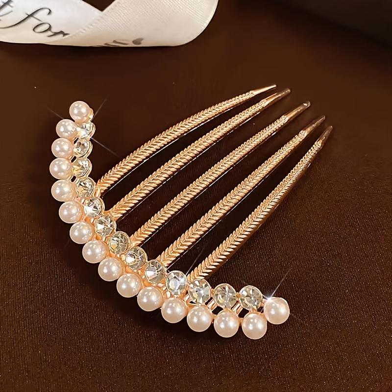 

1PC Pearl Hair Side Comb Bridal Rhinestone Hairpin Ladies Hairpin Crystal Hairpin Daily Wedding Party Hair Accessories