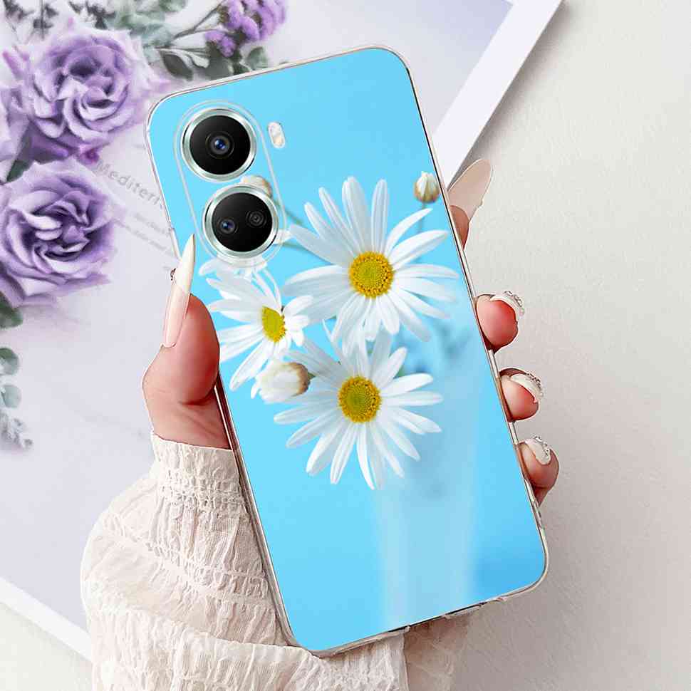 For Huawei nova 10 SE 4G Case BNE-LX1 Luxury Flower Soft Silicone TPU Cover For Huawei Nova 10SE 6.67" Butterfly Phone Casing