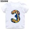 Fireman Sam Firefighter Print Cartoon Boys Clothes 1 2 3 4 5 6 7 8 9 Years Birthday Number Kids T shirt Cute Baby Girls TShirts