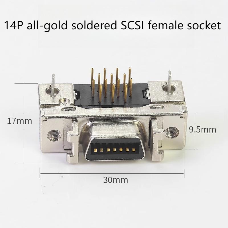 

SCSI elbow welding plate female 14P/20P/26P/36P/50P optional full copper gold plating