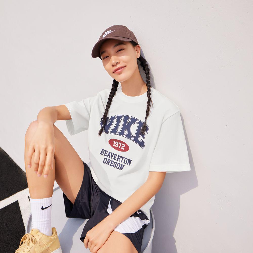 Nike Sportswear Drop Shoulder Sleeve T Shirt Women s White XS