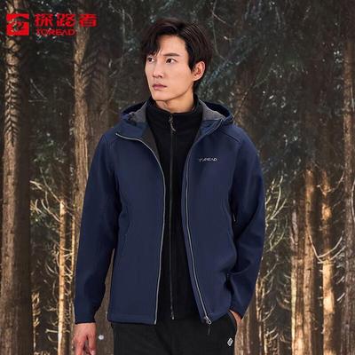 Men's Hooded Windproof Thermal Softshell Hiking Jacket TAEECL91899