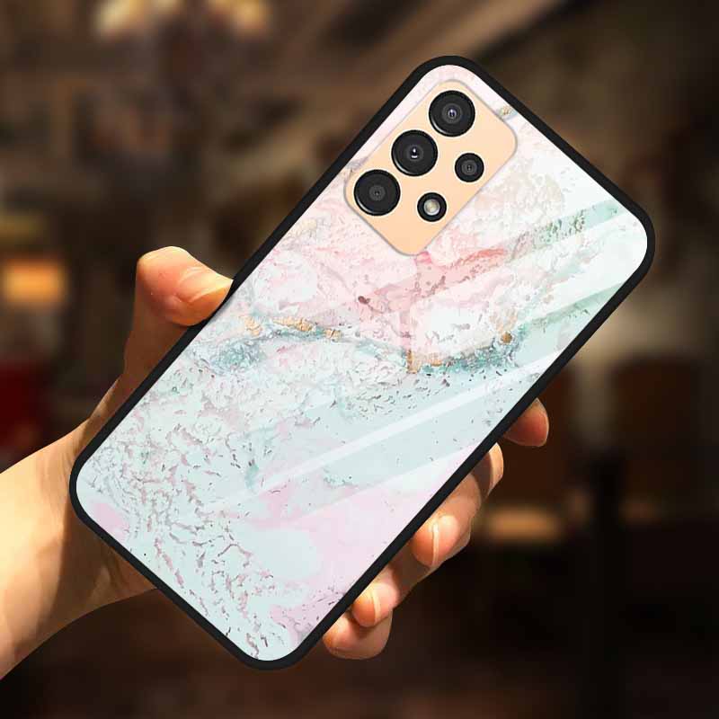 For Samsung A13 Case A23 A52 A72 4G M52 A52S 5G Luxury Tempered Glass Hard Back Cover for Samsung Galaxy A13 4G Phone Cases Capa