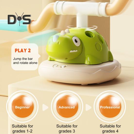 3-in-1-Musik-Hüpfspielzeug, Ringwurfspiel, Stampf-Raketenwerfer für Kinder, Sport-Fitnessspielzeug für drinnen und draußen, mit Fernbedienung, für Mädchen und Jungen im Alter von 4–8 Jahren