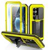 Heavy Duty Metal Cover for Samsung S26 S25 Edge S24 Ultra S23 S22 Plus S21 with Glass Screen Alloy Kickstand Shockproof Case