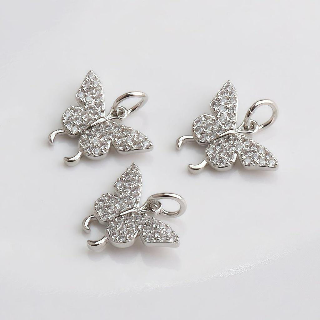 14K Gold-Filled Color-Safe Zirconia Butterfly Charm for DIY Jewelry
