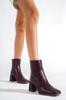 Women Modern Stylish Fashion Blunt Toe Side Zipper Brown Women's Boots