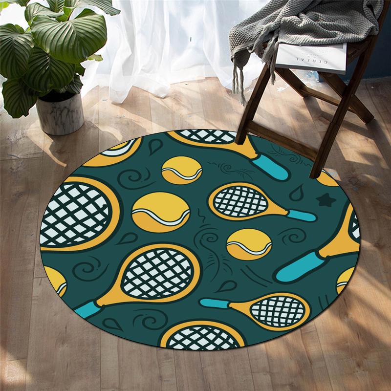 Cartoon-Druck Heimdekoration runder Teppich Wohnzimmermatte Kinderboden runder Teppich Yogamatte Schlafzimmer Gaming-Stuhlmatte