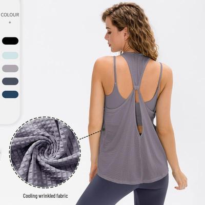 Chaleco de Nailon Transpirable Hielo Seda para Yoga y Running para Mujer - Sexy, Holgado Cubre-pantalones Fitness