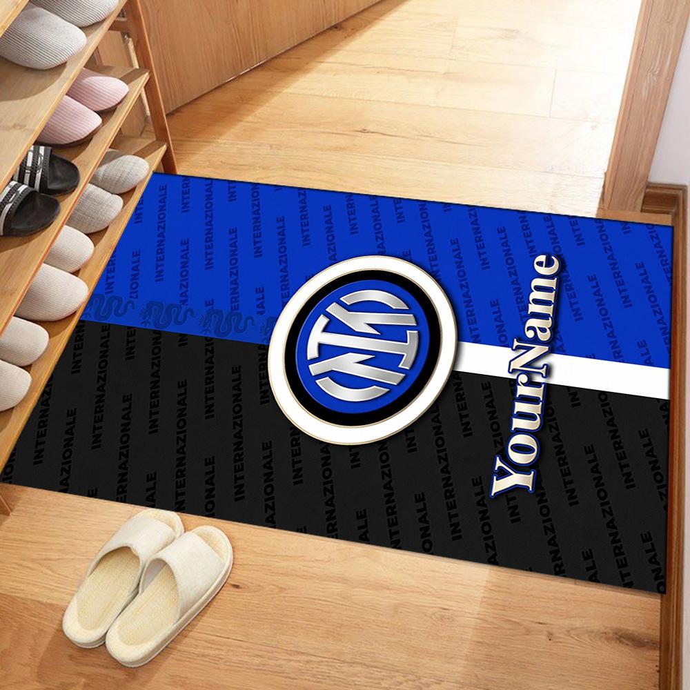 Inter Milan Customize Your Name Floor Rug Office Rug Suitable for Balcony Foyer Dining Room Entryway Antislip Carpet Decorate Offices Spiritual Gift