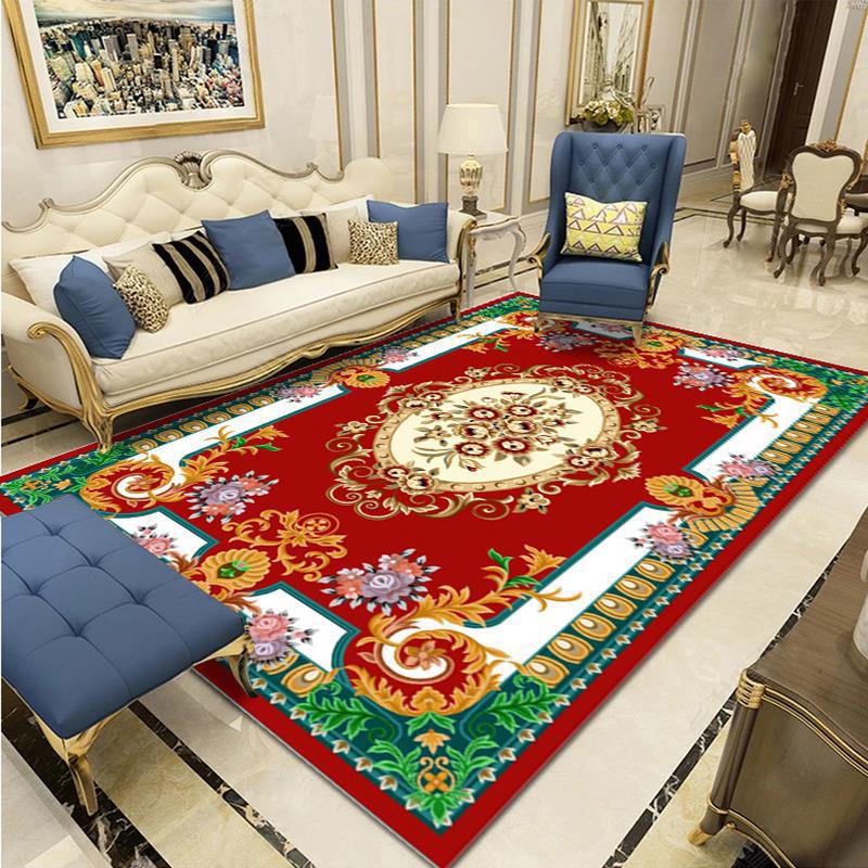 Retro Ethnic Carpets for Living Room Persia Carpet Bedroom Rug Non-slip Washable Porch Floor Mat Lounge Carpet Home Decoration