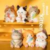 Wooden Lucky Cat Craft Decor With Cute Design For Home Office And Car Interior