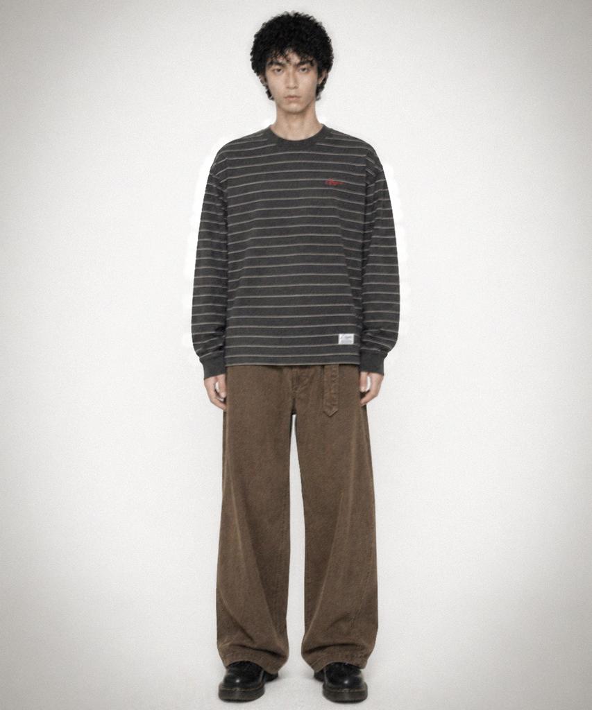 STIGMA Stripe Long Sleeves Charcoal