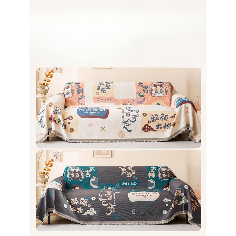 Cartoon Cute Sofa Cover Cloth Four Seasons Universal Chenille Sofa Cushion Cloth Universal Sofa Cover Slipcover