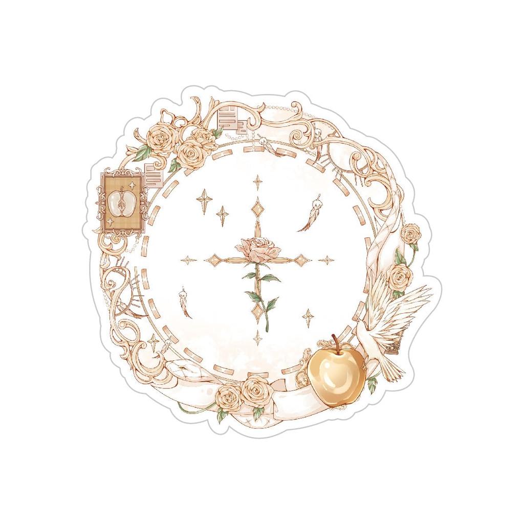 Eden Series Button Badge White Gold Plate,