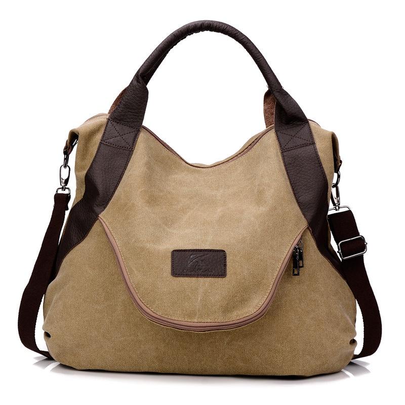 Premium Quality Large Pocket Casual Women's Shoulder Cross Body Handbag With Canvas Leather Material