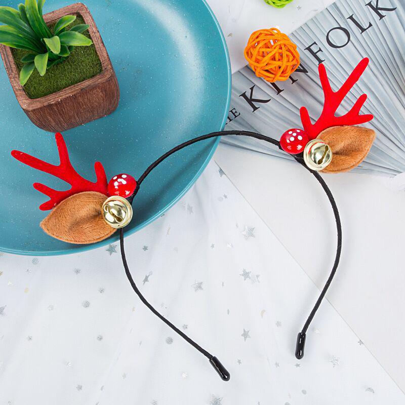 Forest Girl Christmas Antler & Berry Headband - Festive Elk Headdress for Performances