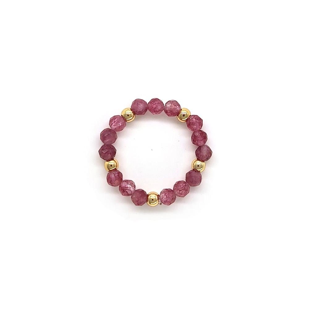 

Vlen Boho Stackable Rings for Women Dainty Natural Stone & Gold Beaded Stacking Rings Minimalist Bohemian Jewelry Daily Gifts Elastic Stretch