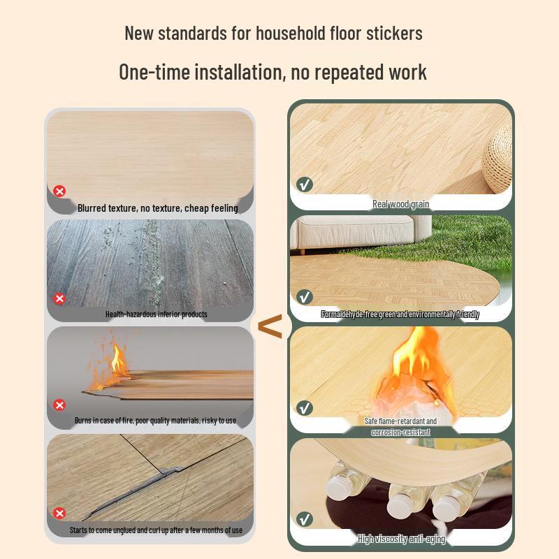 מדבקת רצפת אבן ויניל עמידה למים עם הדבקה עצמית: כיסוי PVC עבה ועמיד בפני שחיקה לחדרי שינה