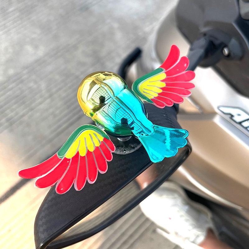 Creative Motorcycle & Scooter Bird Rearview Mirror Ornament - Car-Mounted Decorative Companion