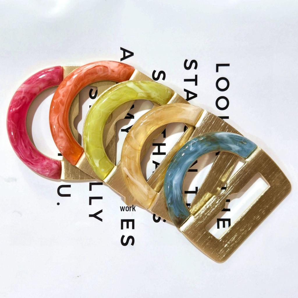 Colorful Resin & Aluminum Alloy Belt Buckle: European & American Style Clothing Accessory