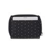 Coboca+ WC25111 Tri-fold Wallet, Black, with Ribbon, 6 Card Slots, Coin Purse, Polka Dot Pattern, 9cm X 10cm X 3cm, with Bead Charm (Black)