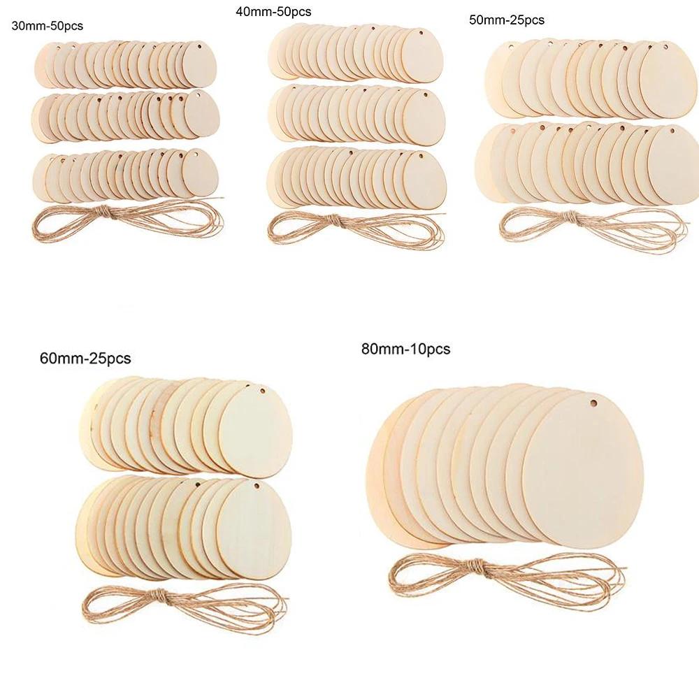 10/25/50pcs DIY Craft Household Hanging Ornaments Wooden Graffiti Wood Chips Easter Decorations Easter Eggs Wood Slice