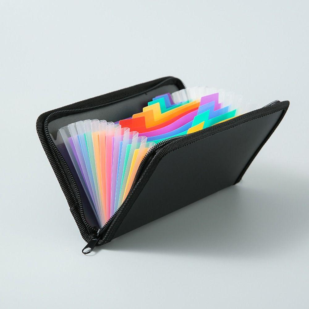 13 Grids A6 File Folder Multi-layer Storage Bag Portable Bill Business Card Storage Book