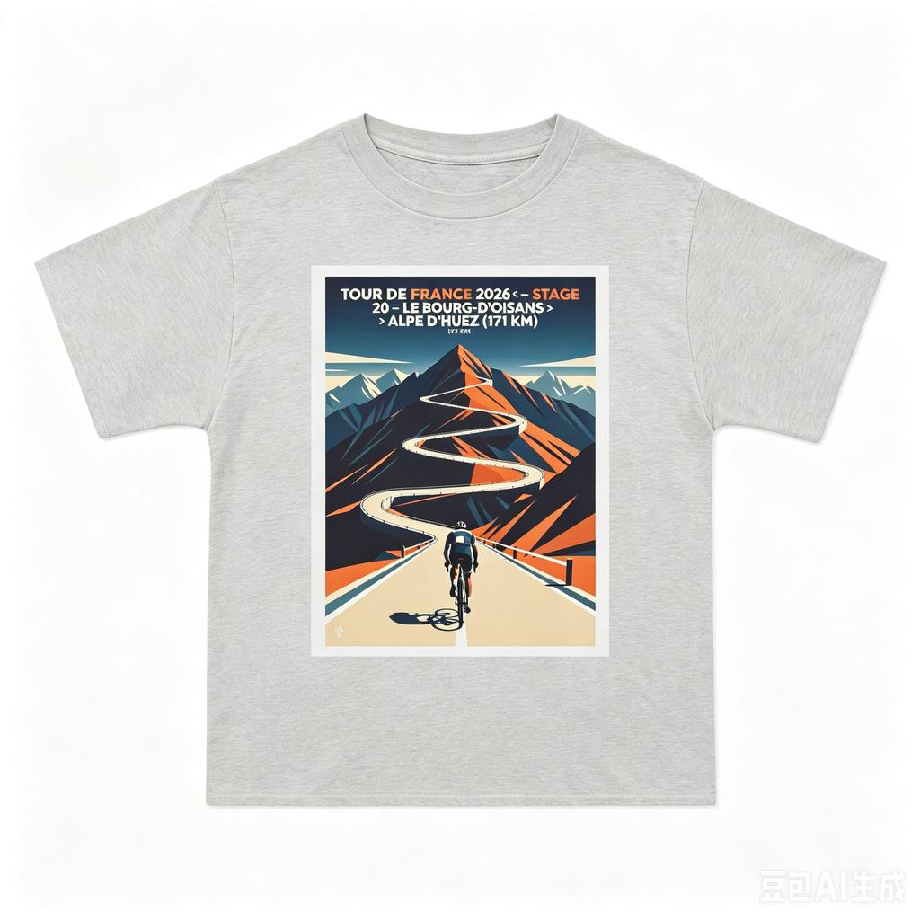 Tour De France 2026 Stage 20 Le Bourgd Oisans To Alpe D Huez Tshirt Summer Unisex Unisex Cotton Oversized Tshirt Streetwear Y2K