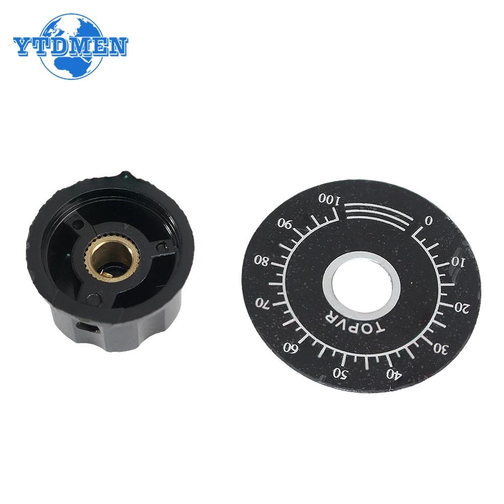 1 Set Potentiometer Knob MF-A03 Dial Knob + MF-A03 Bakelite Knob 6.4mm with Scale Plate Sheet Scale Digital, for 3590S