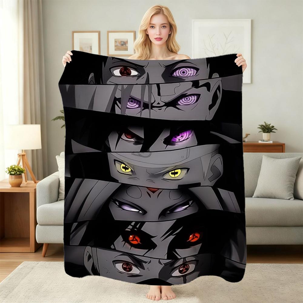 Itachi'S Moon Night Cartoon Flannel Blanket Warm Comfortable Fleece Blanket For Living Room Bedroom Recliner Lightweight Home Decor Gift For Friends