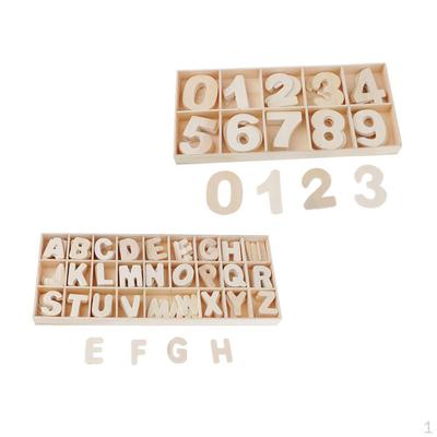 216 kusů Řemeslné Přírodní Dřevěné Písmena Abecedy Čísla S Úložným Podnosem Dětské Hračky