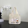 Stylish Canvas Commuter Tote with Zipper - Trendy Lunch Box Handbag for Women
