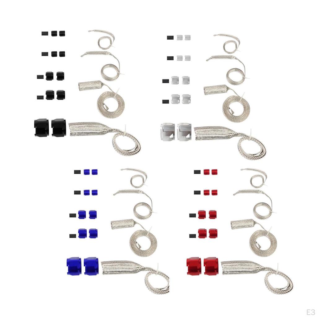 Braid Hose Sleeving Kit 8092 Easy Installation Decoration Wear Resistant Stainless Steel Aluminum