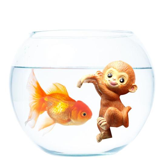 Monkey Figurine Realistic Vivid Appearance Cartoon Detailed High Simulation Resin Mini Monkey Fish Tank Decoration Aquarium Ornament