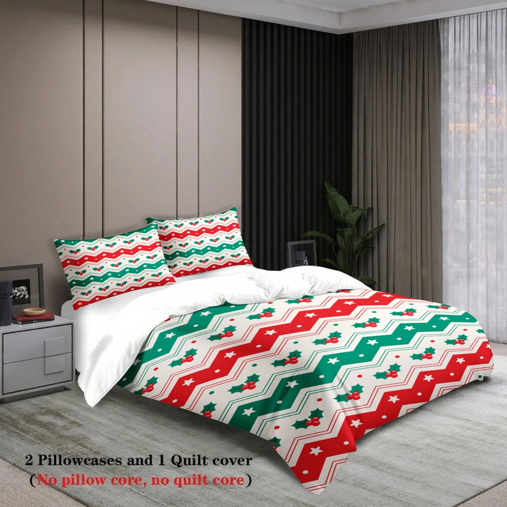 Christmas Bedding Set Single Twin Queen King Size Duvet Cover Set No Filling Christmas Gift For Home Decorations Gift