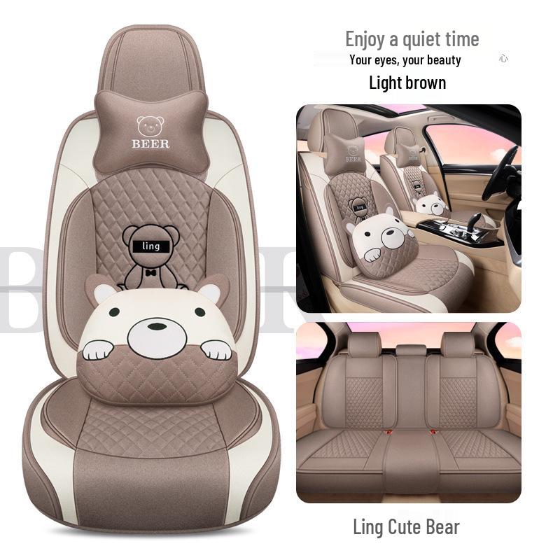 Purple Wind Chime Linen Seat Cover for H6 Big Dog, First Love, M6 Red Rabbit, F7X/H4 Cars - All Seasons Full Coverage.