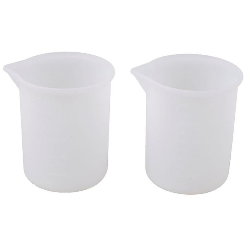 100ML Silicone Measuring Cup Graduated Beaker Epoxy Resin Glue Tools Reused Silicone Round Stirring Rod Measuring Tools