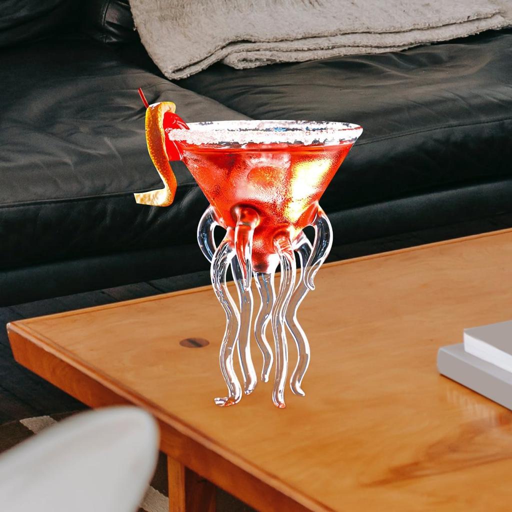 Hemoton 2pcs Octopus Cocktail Glass Creative Drinkware Bar Goblet Tools Snifters Unique Margarita Glasses Toasting Goblet Tumbler for Kitchen Bar