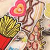 Embroidery label food burger fries embroidery sticker patch sticker clothing accessories shoe logo cloth label cloth sticker