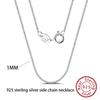 Effie Queen 100% 925 Silver Basic Chain Necklaces Box/Snake/Chopin/Figaro Beaded Chain 40-60cm Unisex DIY Casual Wear