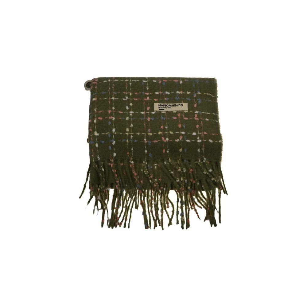 Korean Style Wool Tassel Scarf Windproof Women Plaid Shawl Fashion Winter Cashmere Scarf  Female