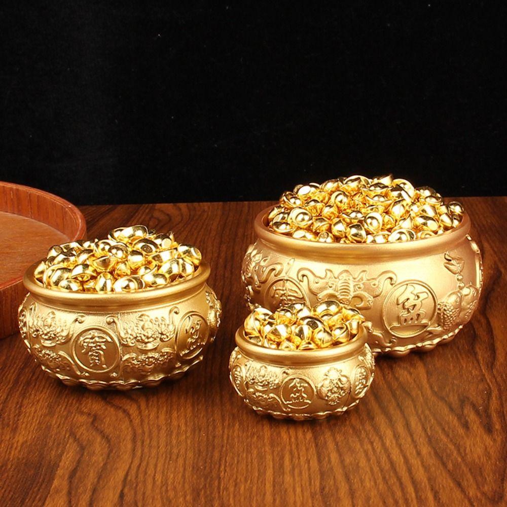 Zinc Zinc Alloy Gold Ingot Ornaments Crafts Auspicious Ornaments Cornucopia Ornaments  Jewelry Storage